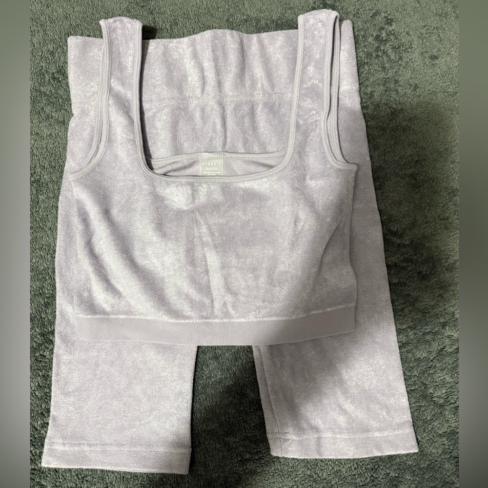 Purple Minimalist Loungewear Set with Square Neckline